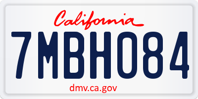 CA license plate 7MBH084