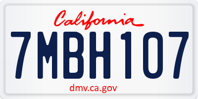 CA license plate 7MBH107