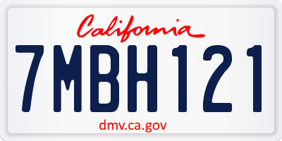 CA license plate 7MBH121