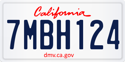 CA license plate 7MBH124