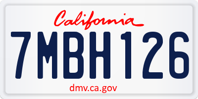CA license plate 7MBH126