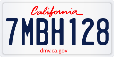 CA license plate 7MBH128