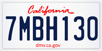 CA license plate 7MBH130