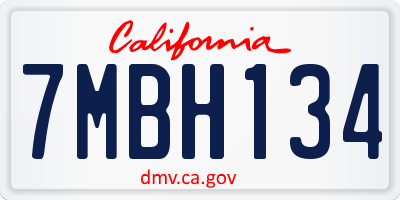 CA license plate 7MBH134