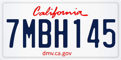 CA license plate 7MBH145