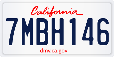 CA license plate 7MBH146
