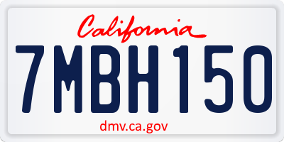 CA license plate 7MBH150