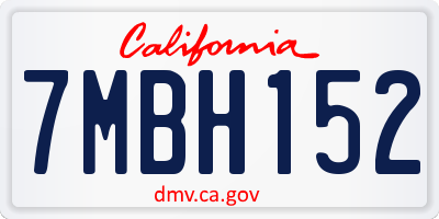CA license plate 7MBH152