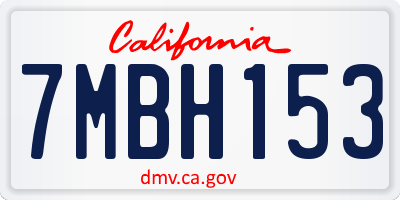 CA license plate 7MBH153