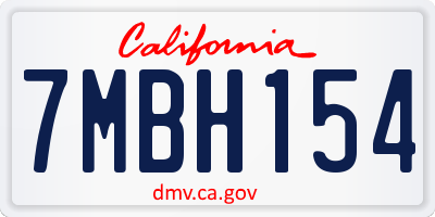 CA license plate 7MBH154