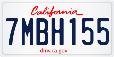 CA license plate 7MBH155