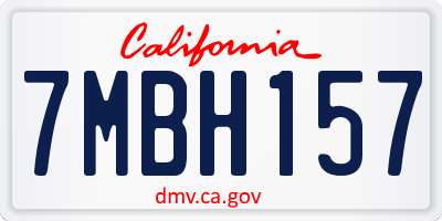 CA license plate 7MBH157