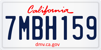 CA license plate 7MBH159