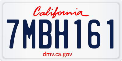 CA license plate 7MBH161
