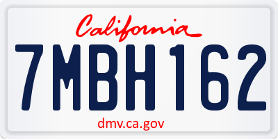 CA license plate 7MBH162
