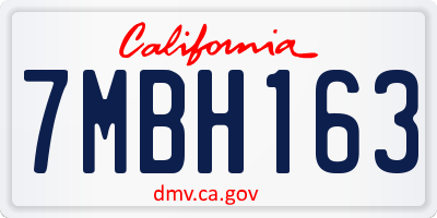 CA license plate 7MBH163