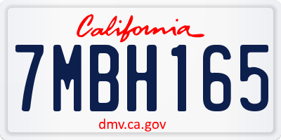 CA license plate 7MBH165