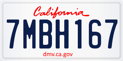 CA license plate 7MBH167
