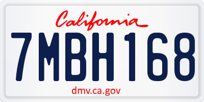 CA license plate 7MBH168
