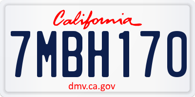 CA license plate 7MBH170