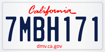 CA license plate 7MBH171