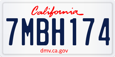 CA license plate 7MBH174