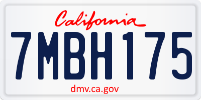 CA license plate 7MBH175