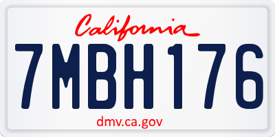 CA license plate 7MBH176