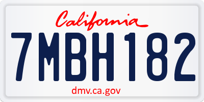 CA license plate 7MBH182