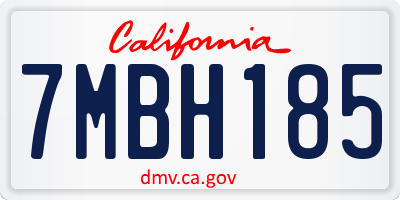 CA license plate 7MBH185
