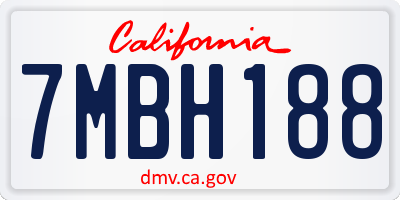 CA license plate 7MBH188