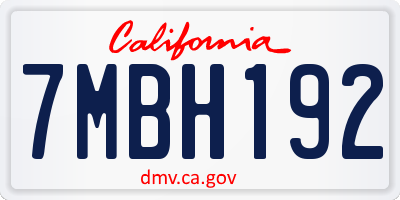 CA license plate 7MBH192