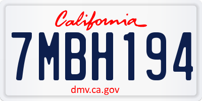 CA license plate 7MBH194