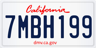 CA license plate 7MBH199