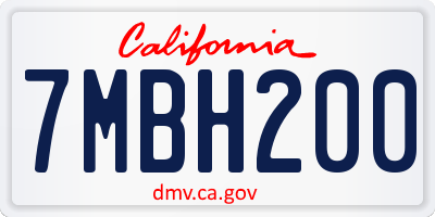 CA license plate 7MBH200