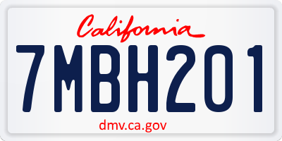 CA license plate 7MBH201