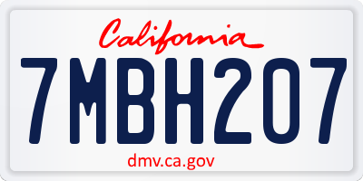 CA license plate 7MBH207