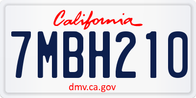 CA license plate 7MBH210