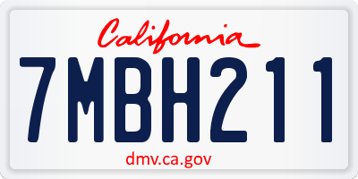 CA license plate 7MBH211