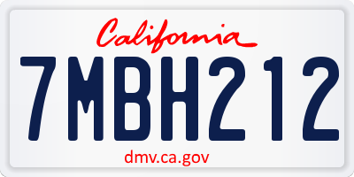 CA license plate 7MBH212