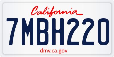 CA license plate 7MBH220