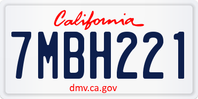 CA license plate 7MBH221