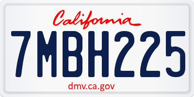 CA license plate 7MBH225