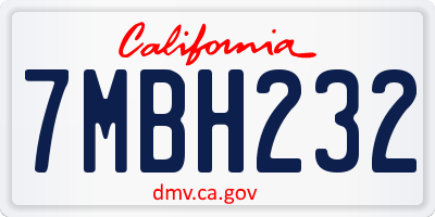 CA license plate 7MBH232