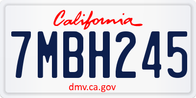 CA license plate 7MBH245