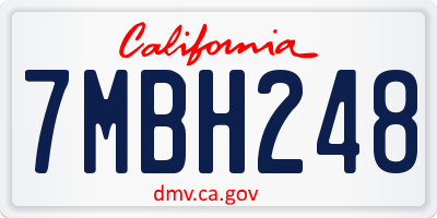 CA license plate 7MBH248
