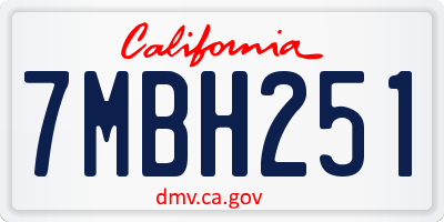 CA license plate 7MBH251