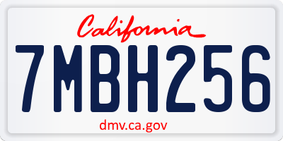 CA license plate 7MBH256