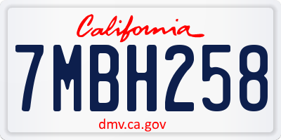 CA license plate 7MBH258