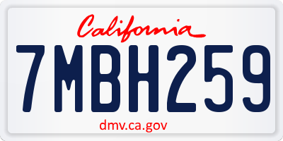 CA license plate 7MBH259